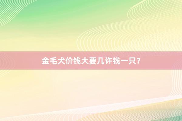金毛犬价钱大要几许钱一只？